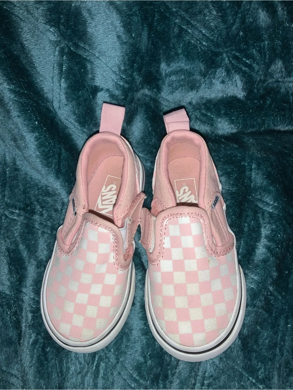 Vans Classic Slip On Shoes Toddler Size 6 Pink White Checkerboard Sneakers